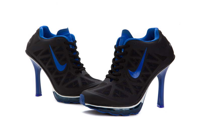 Nike Air femmes talons bottines Bleu Noir (2)